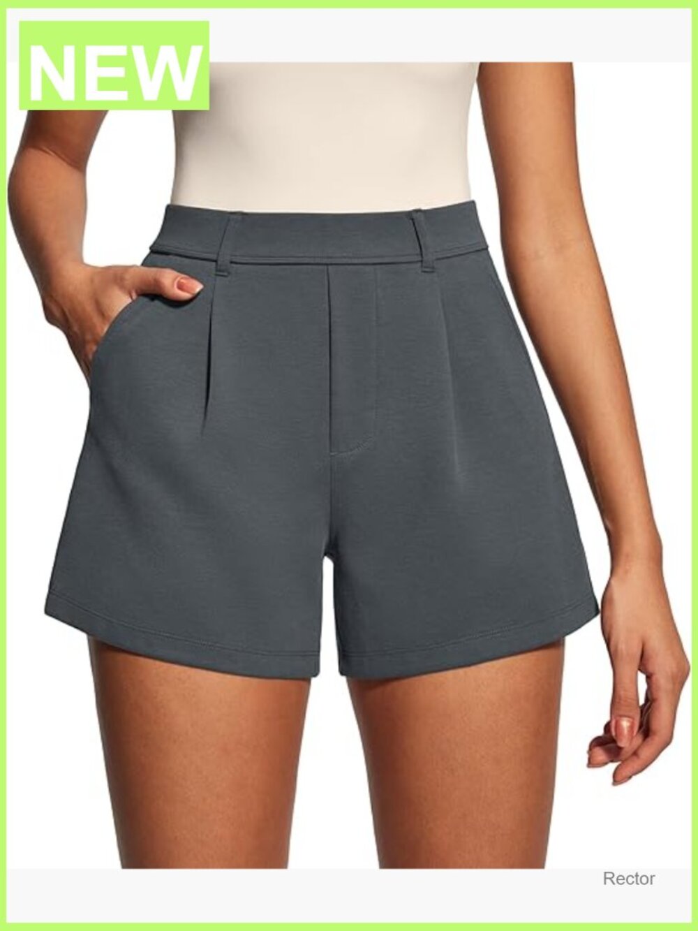 High Waisted Pleated Wide Leg Dress Shorts with Pockets